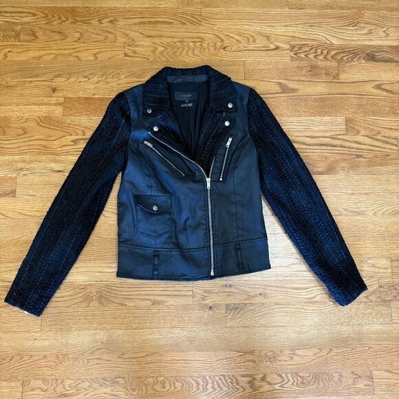7 FOR ALL MANKIND , MALHIA KENT BLK MOTO JACKET Small - Picture 1 of 5